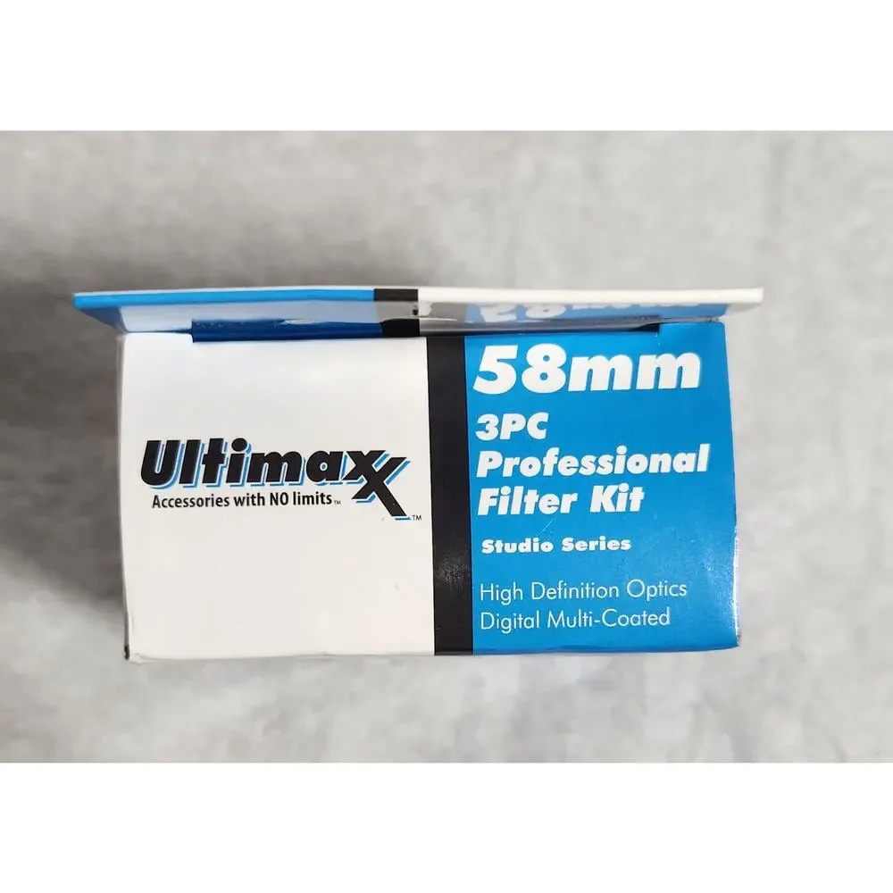 Ultimaxx 58MM 3PC HD Professional Filter Kit Studio Series Open Box